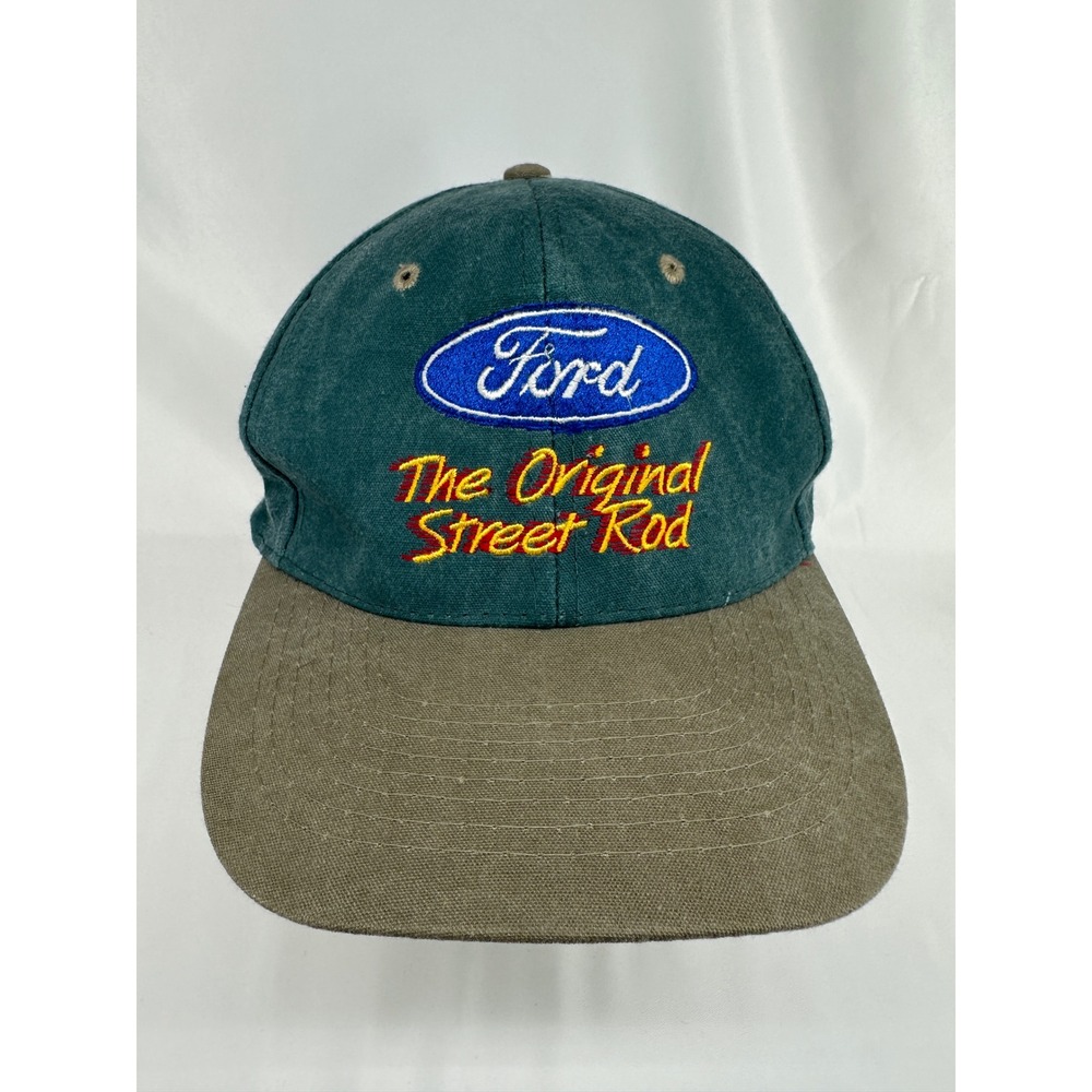 Ford Hat Mens OSFA Teal Green Tan The Original Street Rod Snapback Vintage Cap